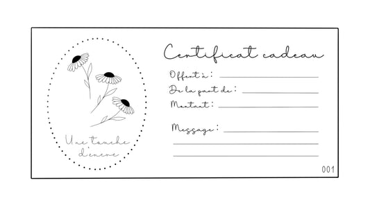 Certificat cadeau